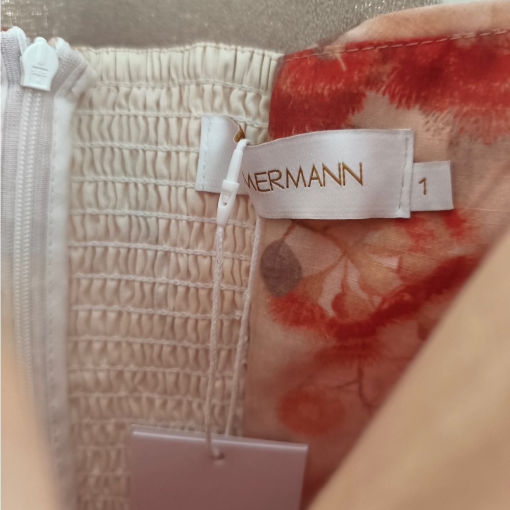 Zimmermann Pink Floral Strapless Ruched Midi Dress - Picture 2 of 10